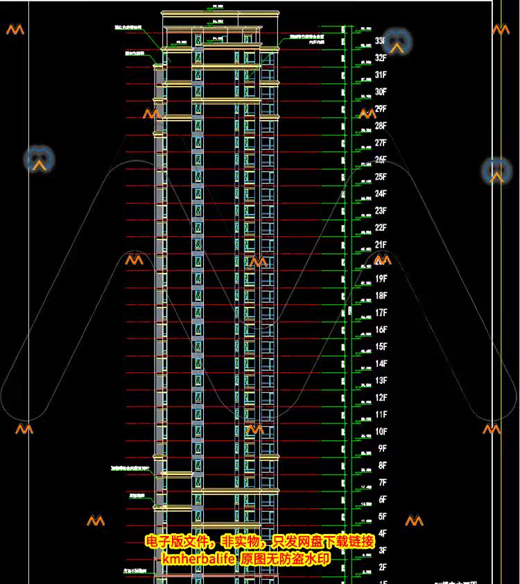 新古典中式风格超高层1单一梯四户33层住宅建
