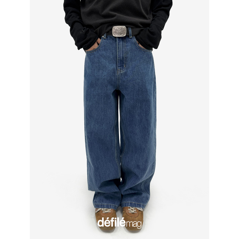 Defilemag 2026Ss Distressed American Retro Simple Washed Blue Straight Casual Loose Jeans