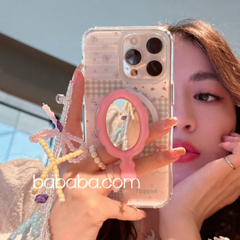 Ins niche magnetic stand anti-fall mobile phone case