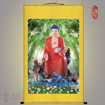 Nanmao Bao Bun Tathagata Buddha portrait hanging painting called Sandal Buddha Buddha Hall decorative painting Silk scroll painting Custom-made