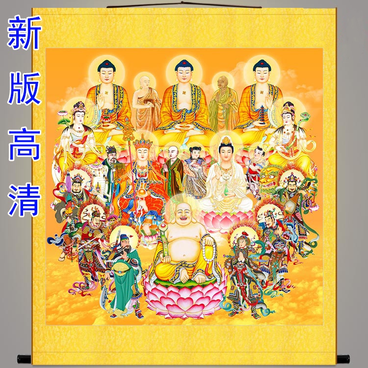 The new version of the high-definition Buddha map home dedicated to the Tathagatu Buddha Buddha statue painting Buddha Temple scrolls