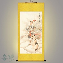 Erlang God Hung Painting Poplar Statue of the Peoples Statue Portrait Paintings portrait Decorative Character Painting Scroll Painting with Festive Loft Custom Booking