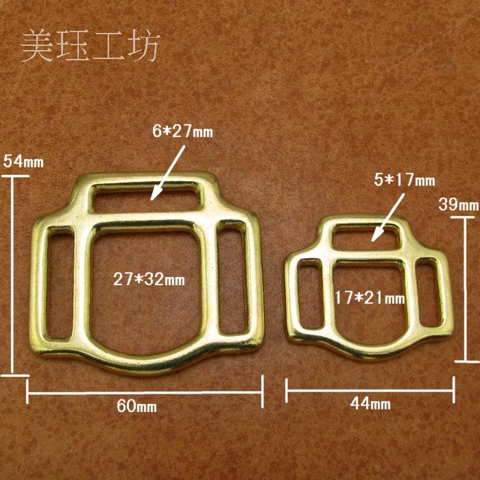 Brass bag with buckle cumin leather saddle buckle horse with dog with hand leather bag carrying ring hanging ring hardware 7673