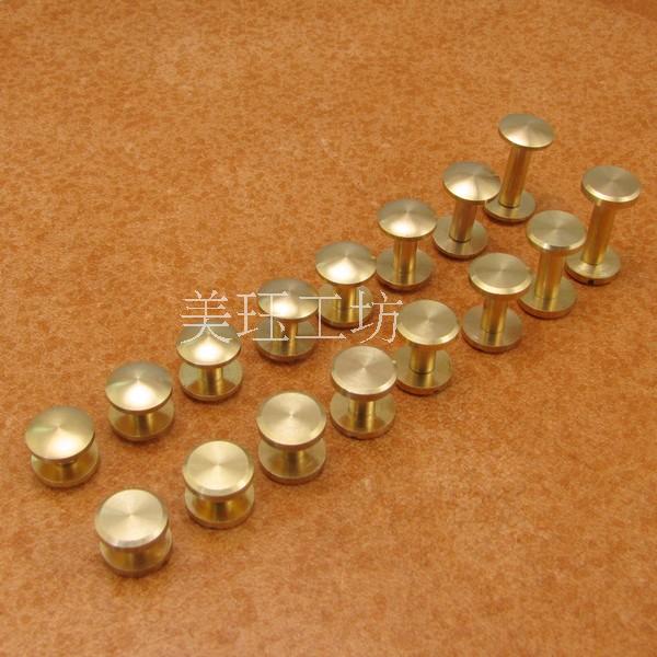 Handmade Leather Brass Strap Brass Strap Screw Wheel Stud Ledger This Nailed Screw Strap Mounting Screw