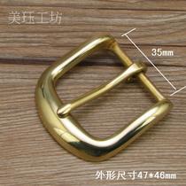 Polished brass 35mm belt buckle copper pin buckle waist belt buckle 59194