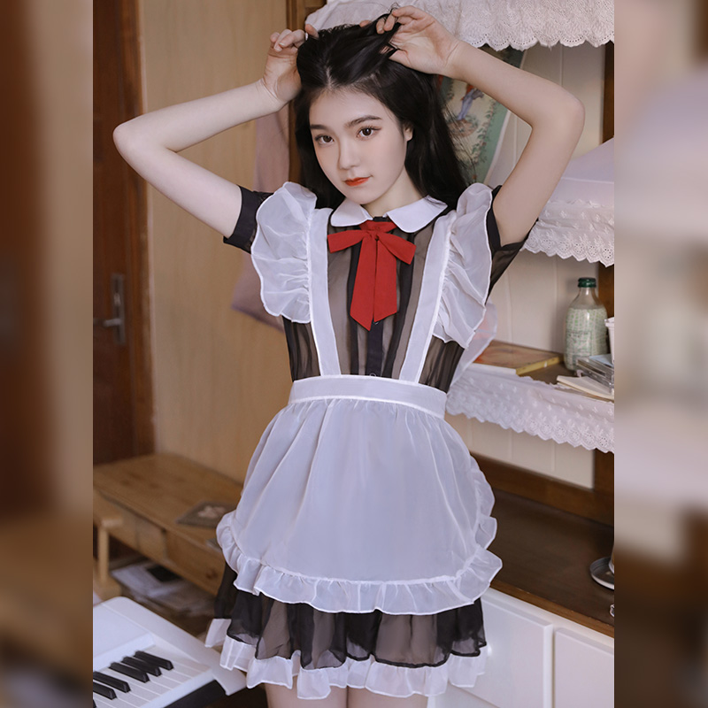 Feimu sexy lingerie uniform temptation flirting sexy transparent maid outfit passion suit teasing clothes female 7965