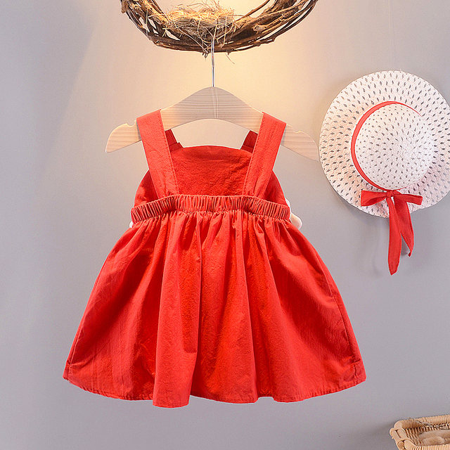 2022 new baby girl summer dress western style girl princess skirt 0-3 years old 1 baby girl summer dress cotton dress tide