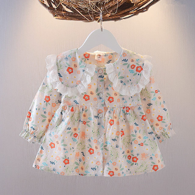 Girls' dresses, baby girls' autumn clothes, 1-year-old baby clothes, little girls' skirts, Korean version of spring and autumn princess dresses