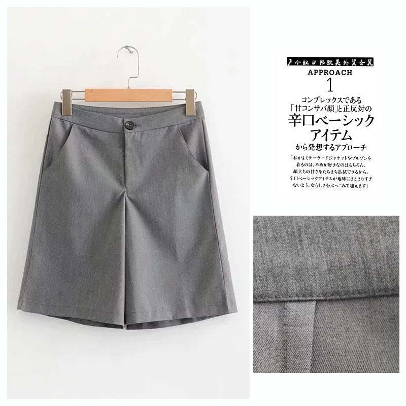 2022 Summer European Goods Foreign Trade Women's Clothing External Single Cut Mark YU Single Tail Goods Discount White Dish Price Straight Drum Suit Shorts