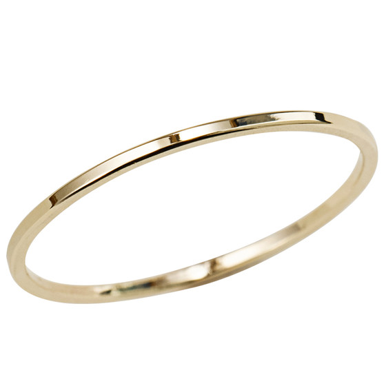 14K gold-filled ultra-fine ring 0.8mm bestie tail ring female joint ring glossy European and American gold