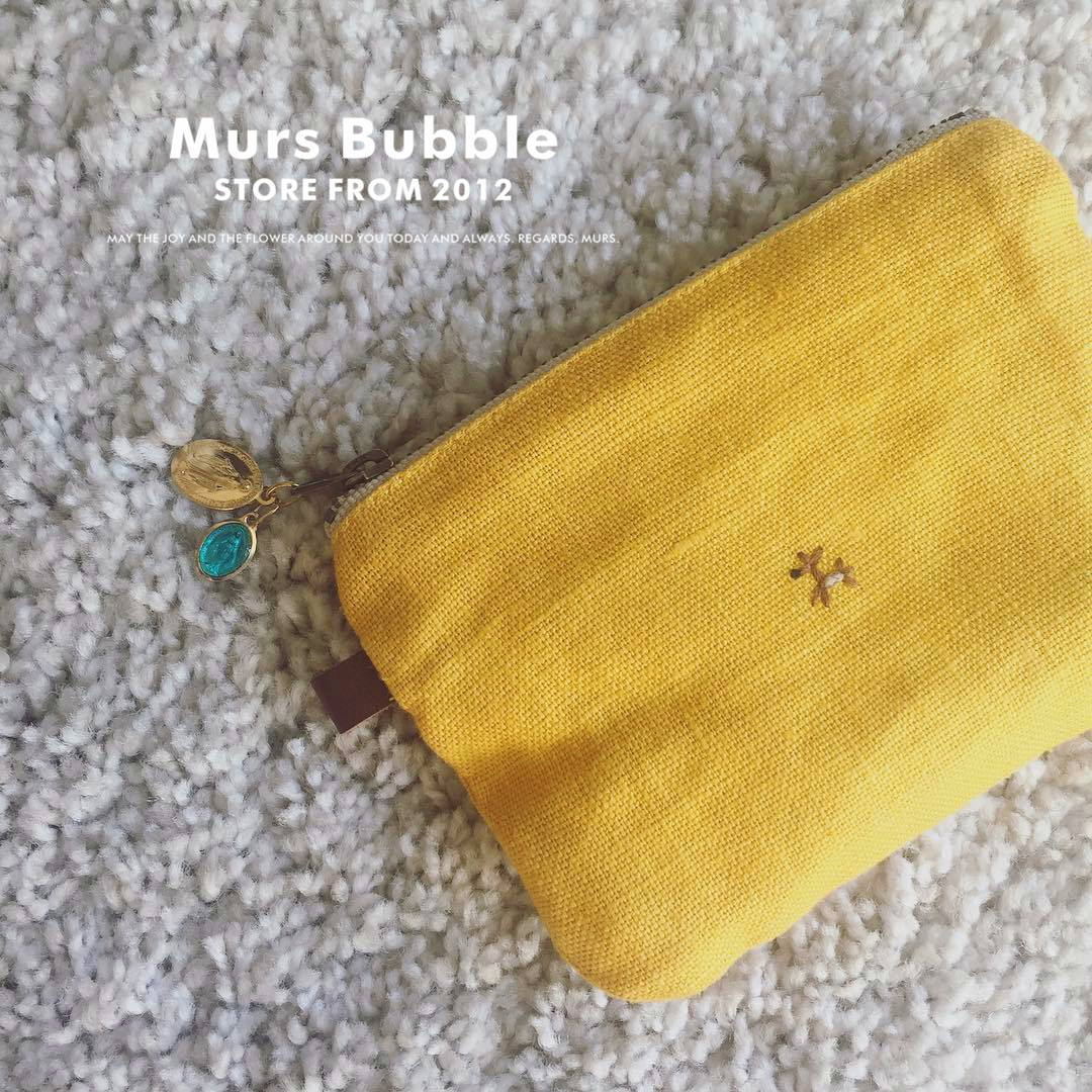 Spot Deer Family Nakagawa Masahachi Store Embroidered linen storage bag Coin bag cosmetic bag