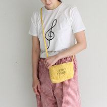 (YU order) Pot and tea yellow lemonade lemon mini canvas small satchel eco-friendly cloth bag