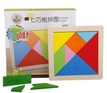 Kindergarten Children Wooden Seven Coincidentally plate heart-shaped rectangular egg-shaped honeycomb block digital diamond Jigsaw Puzzle Jigsaw Puzzle