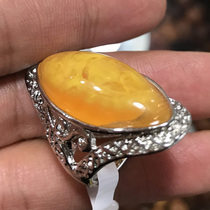 Honey Wax Inlaid Ring Mens Finished Chicken Oil Yellow Honey Wax Valentines Day Send Boyfriend Ring Amber Bracelet