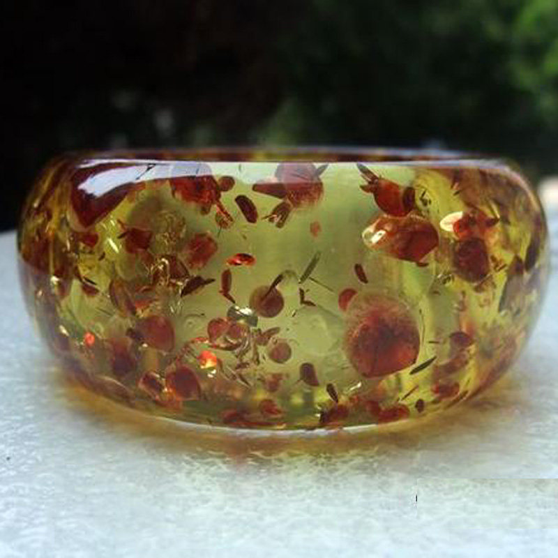 波羅的海花珀蜜蠟手鐲粉紅花瓣琥珀花珀手鐲花珀手鏈女款加寬鐲1入 露天拍賣