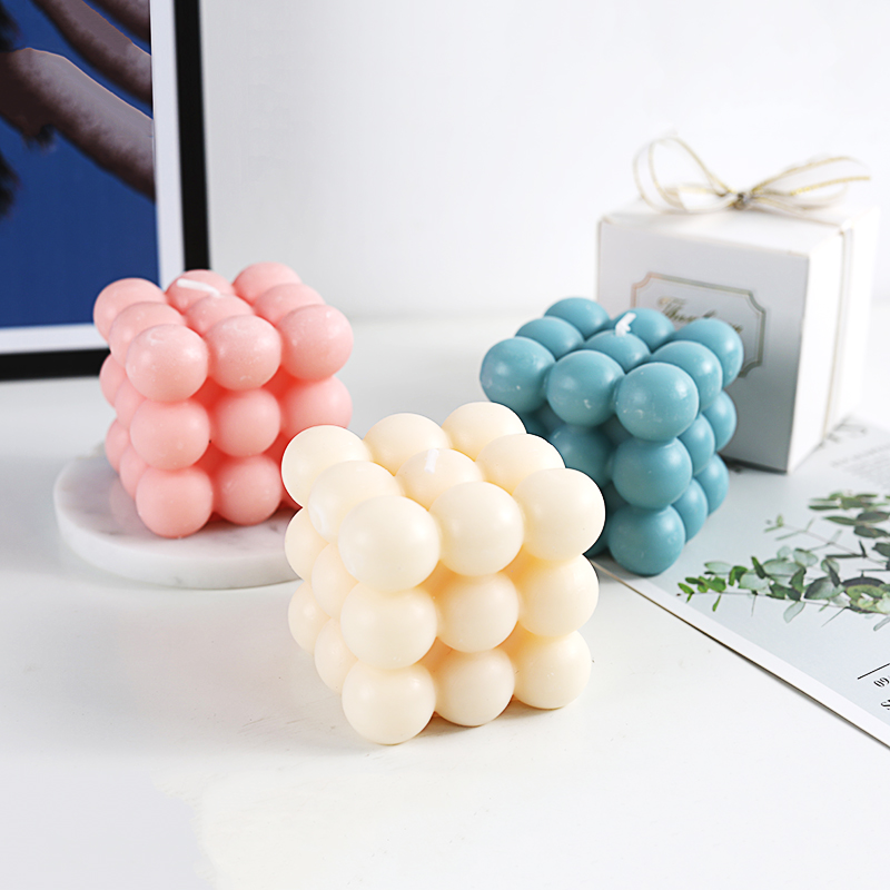 ins Aromatherapy cube candle Nine ball candle Handmade egg candle Home decoration decoration photo props