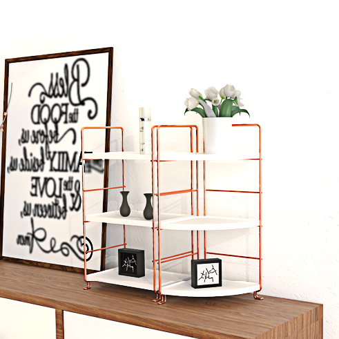 Nordic ins rose gold cosmetic rack toilet bathroom multi-storey storage rack dressing rack