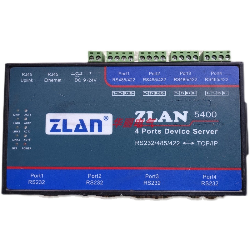 Second hand ZLAN5400 multi serial port service 4 ports 4-way RS232 485422 ZLAN5400