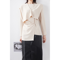 LAN VIVIER deconstructs niche design sense quality selection wild shirt women retro cream commute