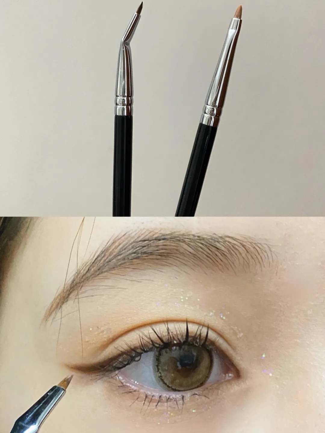 Eye line Free finger Day to be folded corner bending mouth Flawless Brush Eyelachine brush Brush With the angle of the silkworm down to the detail flat head
