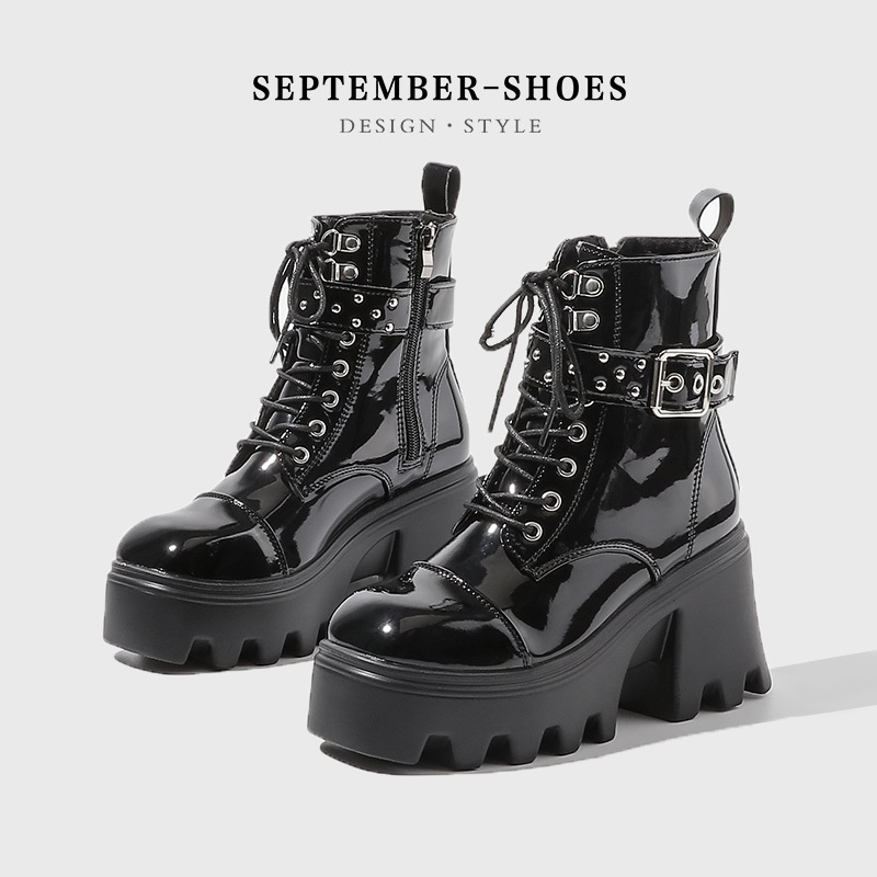 Unisex Punk Cosplay Platform Martin Boots for Women, Motorcycle Boots for Spring and Autumn, British Style Chunky Heel High-Heeled Ankle Boots Unisex Punk Cosplay Platform Martin Boots for Women, Motorcycle Boots for Spring and Autumn, British Style Chunky Heel High-Heeled Ankle Boots