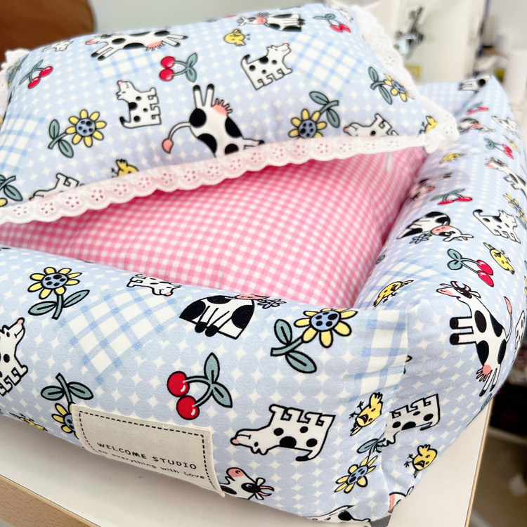 Removable and washable homemade pet kennel cat den Four seasons pet den autumn and winter warm bed Teddy Maltese small dog