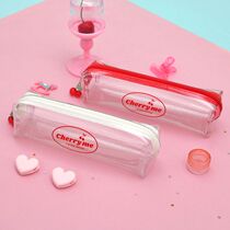 Korea transparent pencil Case stationery bag SECOND MANSION Cherry Me Twinkle Pen Case