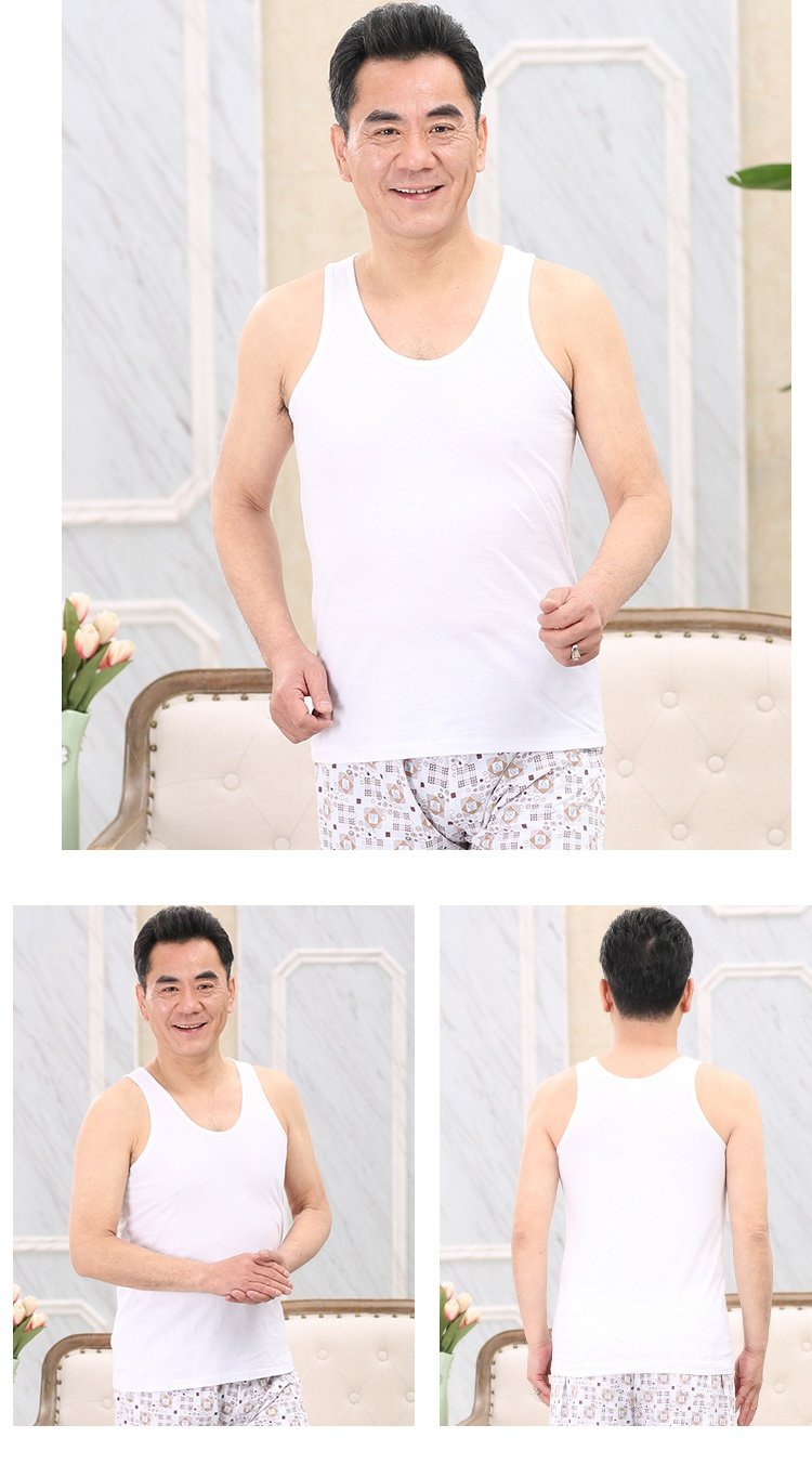 Huayouyuan nam trung niên vest nam cotton cũ áo sơ mi cũ mùa hè lỏng lẻo cha áo áo thun ba lỗ hàn quốc