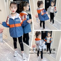 Girls spring clothing jacket 2022 foreign air new CUHK Girl clothing Childrens spring autumn little girl Trendy Princess Windjersey
