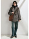 Simple and comic rational style sheep wool herringbone retro tweed short coat loose silhouette coat for women winter