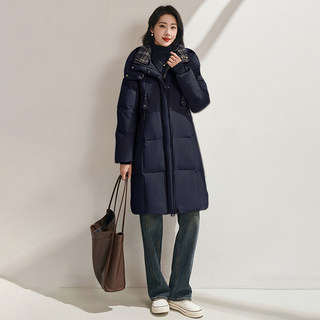 Jianman [Cold-Resistant and Warm] 90 White Duck down Korean Style Hooded down Jacket Cloud-Like Puff Long Warm Coat