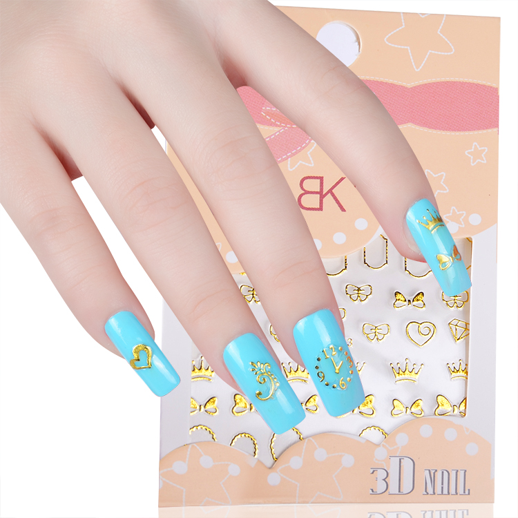 BK指甲油美甲贴纸 3D贴花假指甲贴片美甲用品特价