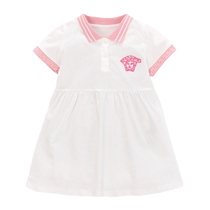2022 Girls dress summer dress Summer gas children baby polo children in short sleeve sports dress pure cotton