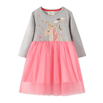 Girls cotton long sleeve dress baby stitching Dress 1-3 years old childrens clothing spring and autumn bottom princess skirt
