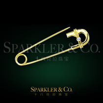 18 karat jewellery (custom) natural diamond pin paragraph 18K gold brooches