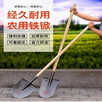 Carbon steel manganese steel pointed square flat head shovel agricultural excavation and land wasteland steel shovel thick shovel large engineering shovel