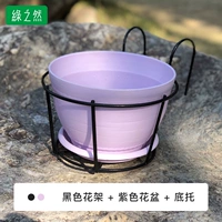 Черная рама+фиолетовый горшок+поддон