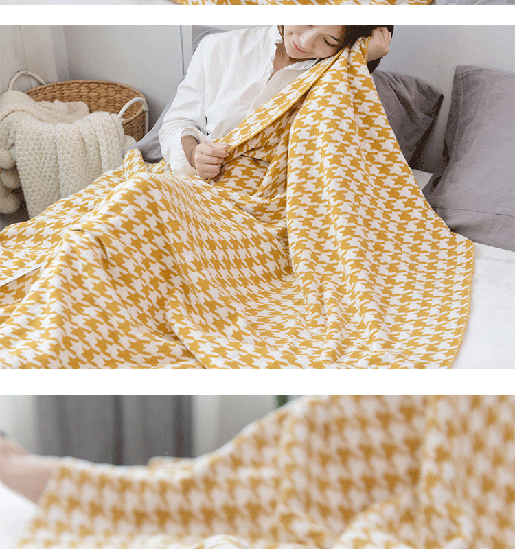 Đan houndstooth chăn bông len chăn văn phòng ngủ điều hòa chăn sofa mùa xuân hè mùa thu giản dị chăn - Ném / Chăn chăn lông cừu loại dày