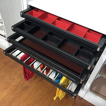 Telescopic trouser rack thickened wardrobe inside hanging push-pull trousers drawing rack jewelry Nine Palace sorting lattice box custom-made
