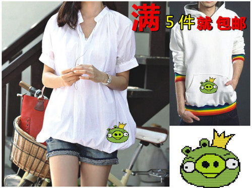 Dragon Dragon DMC Cross Stitch Angry Birds King Pig Clothes pillow is canvas wrapped DIY magic casually embroidered