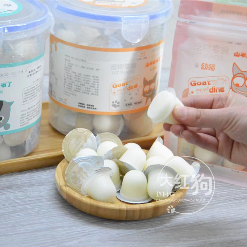 Cả thú cưng Shiba Inu chó dê sữa pudding chó con chó ăn nhẹ chó trưởng thành vẻ đẹp tóc thạch pudding thùng 50 viên - Đồ ăn vặt cho chó