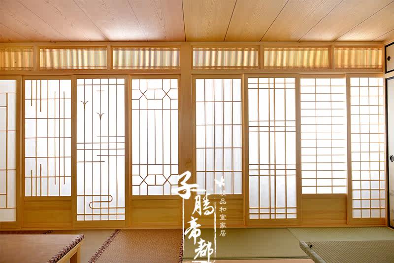 子腾帝都榻榻米格子门樟子门加密格扇实木格子隔断和室推拉门定制 全店促销 格子 帝都 实木 榻榻米 推拉门途虎网