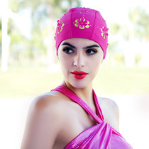 Womens swimming cap fashion cloth swimming cap hollow three-dimensional petals long hair lace does not take the head adult comfortable female swimming cap
