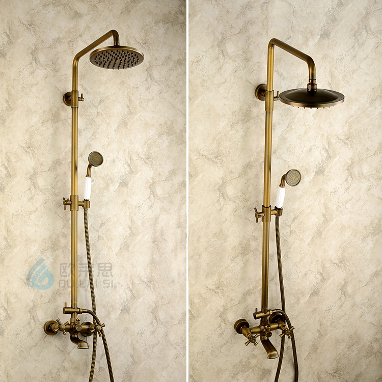 Special Offer Direct Sale All-Copper Antique-Style Hot and Cold Shower Head Set with Overhead Shower and Mixing Valve Special Offer Direct Sale All-Copper Antique-Style Hot and Cold Shower Head Set with Overhead Shower and Mixing Valve