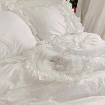 Princess bedding Lace ins bedding bedding four-piece cotton bedding four-piece American light luxury newlywed white