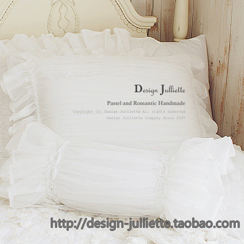 Design-julliette white lace princess fluffy sweet pillow core and bedding