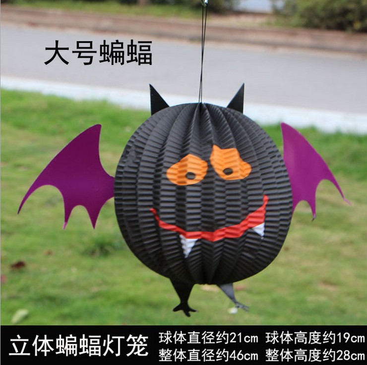 Thành Đô điểm trang trí Halloween cung cấp Spider bat đèn lồng giấy bí ngô Bố trí ngôi nhà ma ám Đèn LED - Sản phẩm Đảng / Magic / Hiệu suất đồ halloween cho bé trai