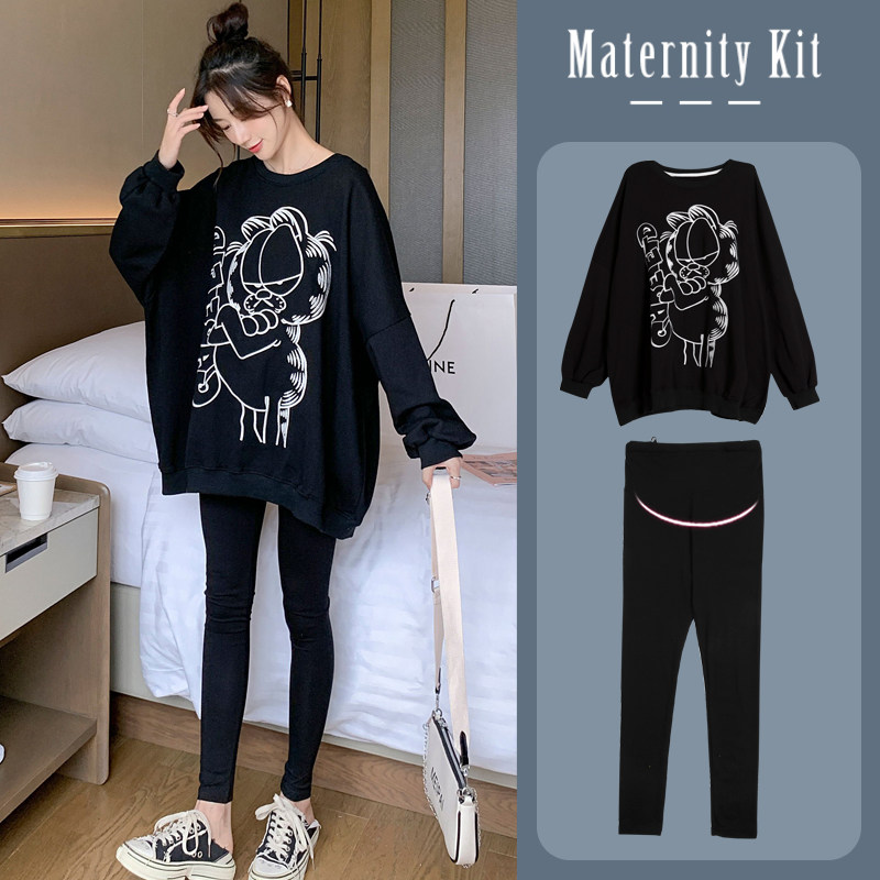 Pregnant women's suit spring and autumn loose skinny blouse autumn red pregnant women's clothing Fashion long sleeve tops