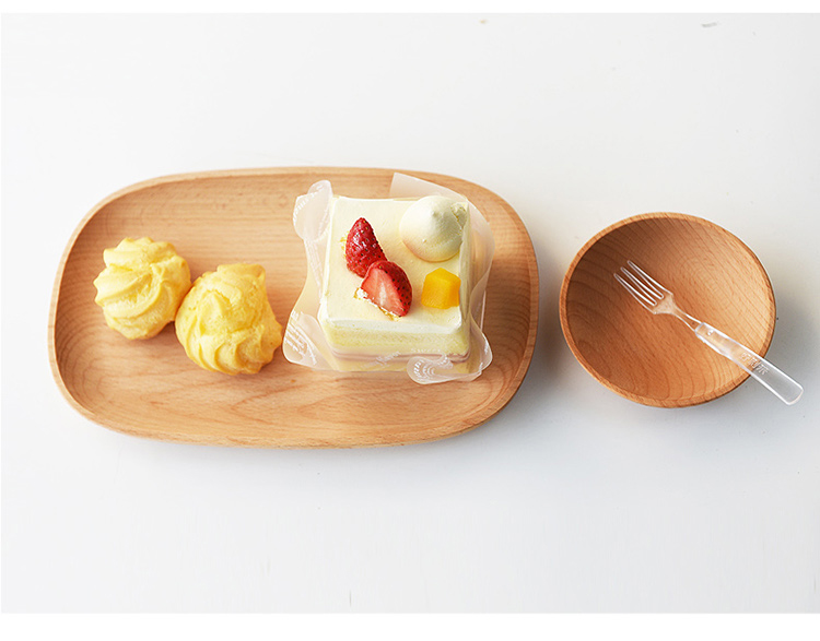 Mới toàn bộ gỗ Bộ đồ ăn Nhật Bản gỗ rắn ăn sáng bánh mì cà phê cốc nước khay hình chữ nhật tấm gỗ khay tra go
