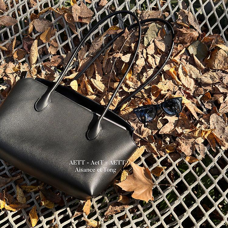Aett|Row Minimalist Aesthetics! Imported Water-Dyed Calfskin Terrasse Full Leather Shoulder Bag, Large Capacity Aett|Row Minimalist Aesthetics! Imported Water-Dyed Calfskin Terrasse Full Leather Shoulder Bag, Large Capacity